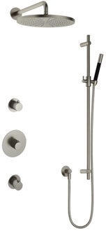 Hotbath Cobber IBS20GN inbouwdouche met 30cm hoofddouche en glijstang geborsteld nikkel