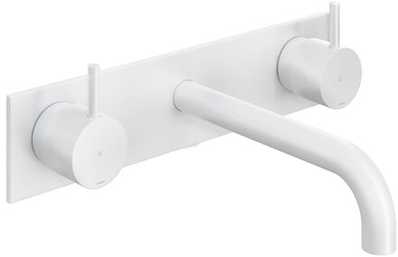 Hotbath Cobber inbouw wastafelkraan 18cm met plaat wit mat