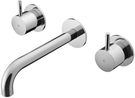 Hotbath Cobber inbouw wastafelkraan messing geborsteld PVD CB005TEXT18BBP / HBCB005T Messing geborsteld (goud)