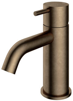 Hotbath Cobber lage wastafelmengkraan met gebogen uitloop zonder waste verouderd messing CB003CAB Messing verouderd verweerd (goud)