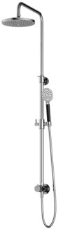 Hotbath Cobber M438 regendoucheset met omstel en 150cm doucheslang met 20cm ronde hoofddouche ronde handdouche chroom M438CR1