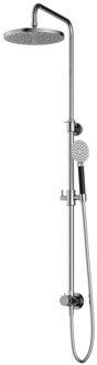 Hotbath Cobber M438 regendoucheset met omstel en 150cm doucheslang met 30cm ronde hoofddouche ronde handdouche chroom M438CR15