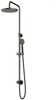 Hotbath Cobber M438 regendoucheset met omstel en 150cm doucheslang met 30cm ronde hoofddouche ronde handdouche ijzer verouderd M438AI15