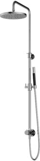 Hotbath Cobber M438 regendoucheset met omstel en 150cm doucheslang met 30cm ronde hoofddouche staafhanddouche chroom M438CR5