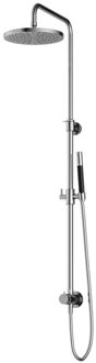 Hotbath Cobber M438 regendoucheset met omstel en 150cm doucheslang met 30cm ronde hoofddouche staafhanddouche chroom M438CR5