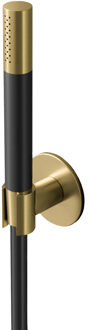 Hotbath Cobber M443 staafhanddouche met wandsteun en doucheslang 150cm messing geborsteld PVD M443BBP Messing geborsteld (goud)