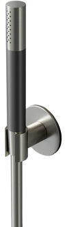 Hotbath Cobber M443 staafhanddouche met wandsteun en doucheslang 150cm nikkel geborsteld M443GN Nikkel geborsteld (RVS)