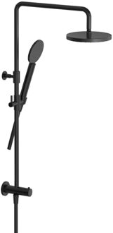 Hotbath COBBER Stortdoucheset hoofddouche 20cm doucheslang 150cm met handdouche Geborsteld zwart PVD M438MBP1 Zwart geborsteld