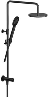 Hotbath COBBER Stortdoucheset hoofddouche 20cm doucheslang 150cm met handdouche Gepolijst zwart PVD M438PBP1 Zwart gepolijst