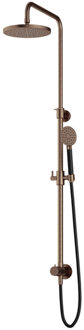 Hotbath Cobber Stortdoucheset, Hoofddouche 20cm en doucheslang 1,5mtr met handdouche Verouderd Messing M438AB1 Messing verouderd (koper)