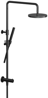 Hotbath COBBER Stortdoucheset, Hoofddouche, doucheslang Gepolijst Zwart PVD (M438PBP)