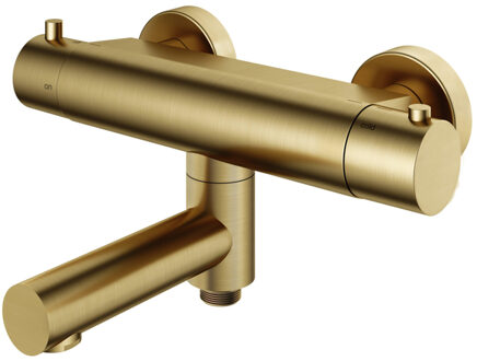 Hotbath Cobber Thermostatische Badkraan met uitloop Geborsteld Messing PVD B020