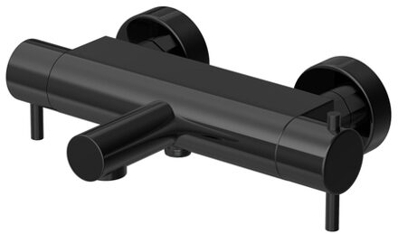 Hotbath Cobber thermostatische badkraan met uitloop gepolijst zwart PVD