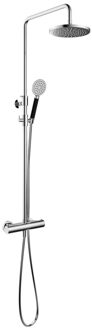 Hotbath Cobber thermostatische regendoucheset met 20cm ronde hoofddouche ronde handdouche chroom SDS9CR1 Chroom hoogglans