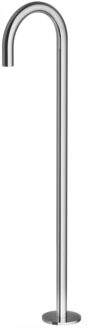 Hotbath Cobber vrijstaande baduitloop 106 cm hoog met gebogen uitloop van 22,5 cm, geborsteld messing pvd