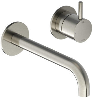 Hotbath Cobber Wastafelkraan inbouw - 25 cm uitloop - geborsteld nikkel CB105EXT25GN HBCB105 Nikkel geborsteld (RVS)