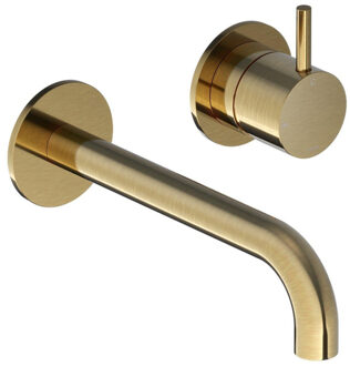 Hotbath Cobber Wastafelkraan inbouw - 25 cm uitloop - PVD - geborsteld messing CB105EXT25BBP HBCB105 Messing geborsteld (goud)