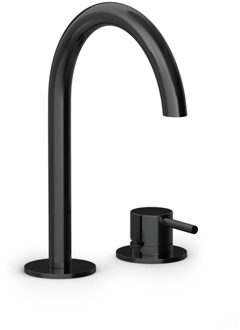 Hotbath COBBER Wastafelmengkraan 2 gats Gepolijst zwart PVD CB023PBP Zwart gepolijst