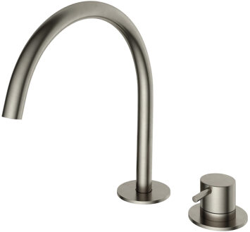 Hotbath Cobber Wastafelmengkraan 2 gats GN Geborsteld Nikkel CB023GN Nikkel geborsteld (RVS)