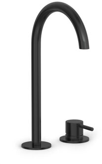 Hotbath COBBER Wastafelmengkraan 2-gats Hoog Model Geborsteld zwart PVD CB023HMBP Zwart geborsteld