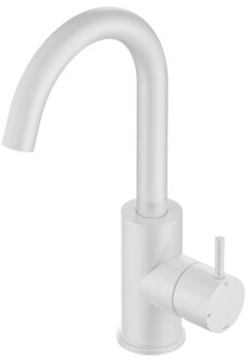 Hotbath Cobber wastafelmengkraan 27.8cms met draaibare uitloop zonder waste mat wit CB004WH Wit mat