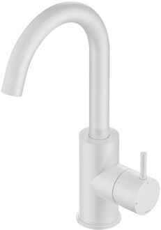 Hotbath Cobber wastafelmengkraan 27.8cms met draaibare uitloop zonder waste mat wit CB004WH Wit mat