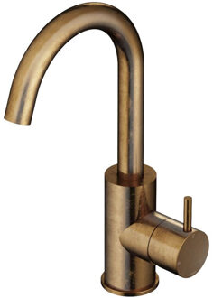 Hotbath Cobber wastafelmengkraan 27.8cms met draaibare uitloop zonder waste verouderd messing CB004AB Messing verouderd verweerd (goud)