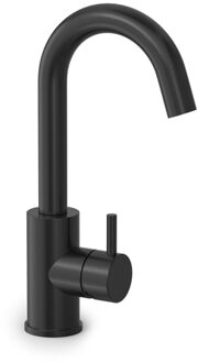 Hotbath COBBER Wastafelmengkraan met draaibare uitloop zonder waste Geborsteld zwart PVD CB004MBP Zwart geborsteld