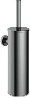 Hotbath Cobber WC-borstelgarnituur wandmodel zwart chroom CBA11BK Zwart / chroom