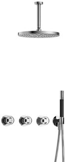 Hotbath Cobber@Work IBSW70 inbouwdouche met 15cm plafondbuis en 30cm hoofddouche chroom