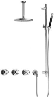 Hotbath Cobber@Work IBSW70 inbouwdouche met 15cm plafondbuis en glijstang chroom