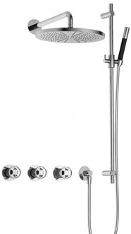 Hotbath Cobber@Work IBSW70 inbouwdouche met 30cm hoofddouche en glijstang chroom