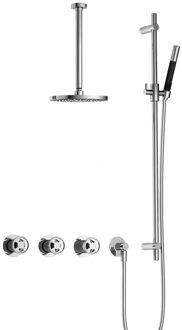 Hotbath Cobber@Work IBSW70 inbouwdouche met 30cm plafondbuis en glijstang chroom