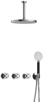 Hotbath Cobber@Work IBSW70 inbouwdouche met ronde handdouche, 15cm plafondbuis en 30cm hoofddouche chroom