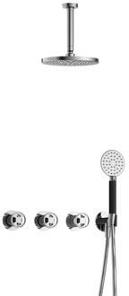 Hotbath Cobber@Work IBSW70 inbouwdouche met ronde handdouche en 15cm plafondbuis chroom