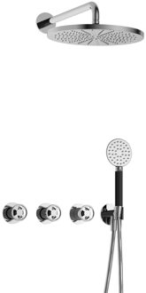Hotbath Cobber@Work IBSW70 inbouwdouche met ronde handdouche en 30cm hoofddouche chroom