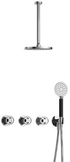 Hotbath Cobber@Work IBSW70 inbouwdouche met ronde handdouche en 30cm plafondbuis chroom