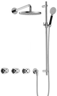 Hotbath Cobber@Work IBSW70 inbouwdouche met ronde handdouche en glijstang chroom