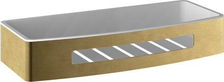 Hotbath Douchekorf Archie Recht Met Kunststofinzet Geborsteld Messing PVD