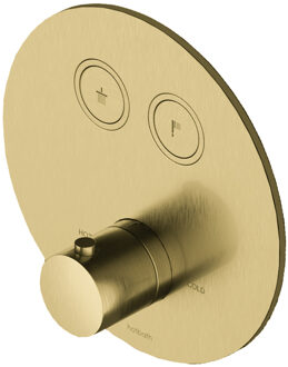Hotbath Douchethermostaat Cobber Inbouw 2 Pushbuttons Rond Geborsteld Messing PVD