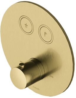 Hotbath Douchethermostaat Hotbath Cobber Inbouw 2 Pushbuttons Rond Geborsteld Messing PVD (excl. inbouwdeel)