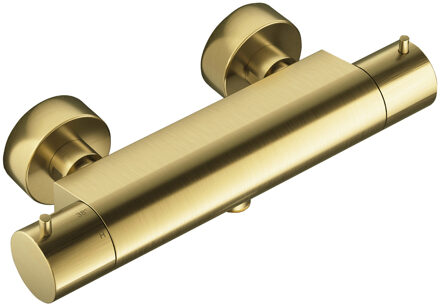 Hotbath Douchethermostaat Hotbath Cobber Onderaansluiting 2-knop Geborsteld Messing PVD