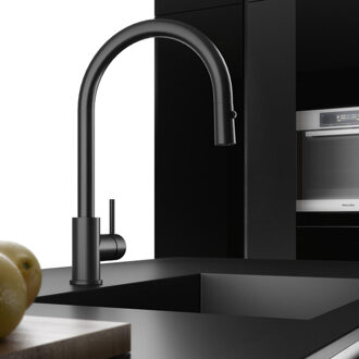 Hotbath Fellow keukenmengkraan met uittrekbare handdouche verouderd messing FKM14AB Messing verouderd verweerd (goud)