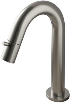 Hotbath Fonteinkraan Hotbath Cobber 1-knop gebogen 19.3 cm Rond Geborsteld Nikkel