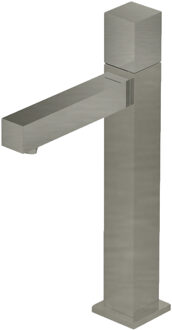 Hotbath Fonteinkraan Hotbath Dude 1-knop Recht 23 cm Vierkant Geborsteld Nikkel