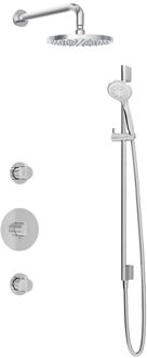 Hotbath Get together IBS1 Regendoucheset inbouw - 35cm wandarm - 20cm ronde hoofddouche - 3 standen handdouche glijstang - chroom IBS1CR17