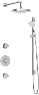 Hotbath Get together IBS1 Regendoucheset inbouw - 35cm wandarm - 25cm ronde hoofddouche - 3 standen handdouche glijstang - chroom IBS1CR147