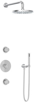 Hotbath Get together IBS1 Regendoucheset inbouw - 35cm wandarm - 25cm ronde hoofddouche - staafhanddouche - chroom IBS1CR4