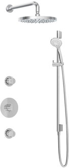 Hotbath Get together IBS1 Regendoucheset inbouw - 35cm wandarm - 30cm ronde hoofddouche - 3 standen handdouche glijstang - chroom IBS1CR157