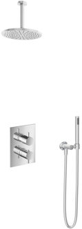 Hotbath Get Together IBS2A Regendoucheset inbouw - 15cm plafondarm - 20cm ronde hoofddouche - staafhanddouche - chroom IBS2ACR2